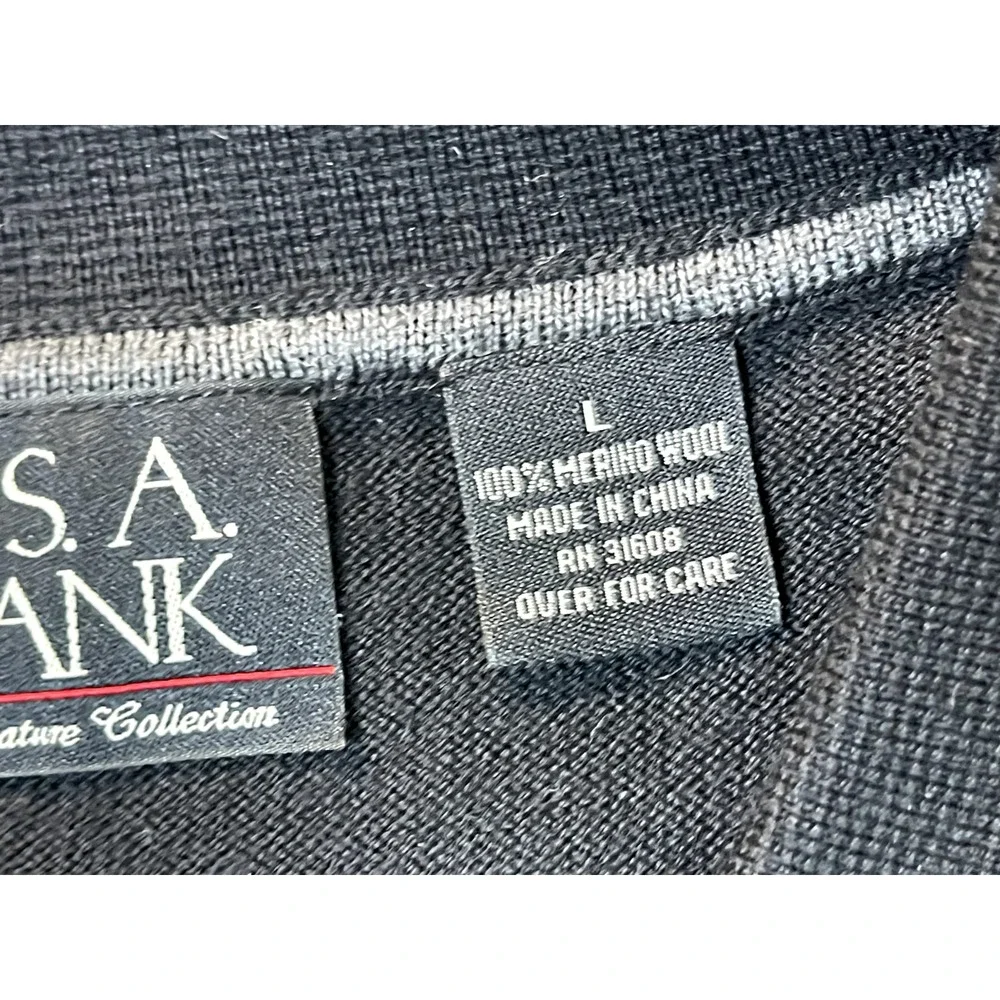 Jos.‎ A. Bank Sweater Merino Wool Large mens Black Sweatshirt